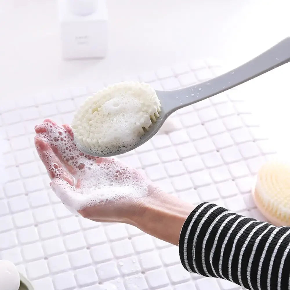 Long Handle Bath Brush – Soft Body Scrubber & Skin Massager Bath Body Brush Qme