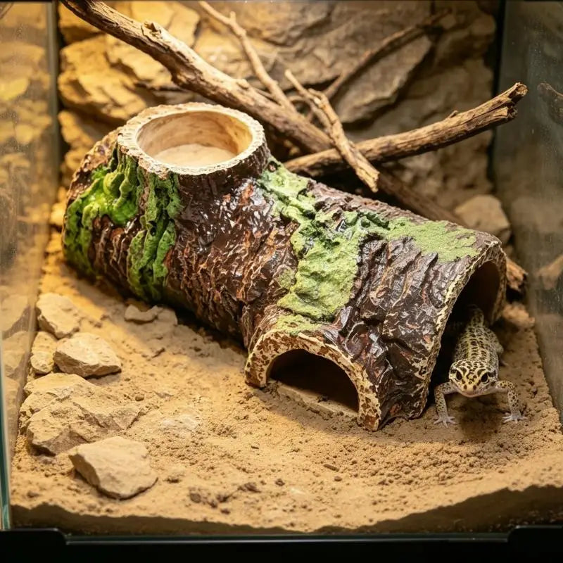 Natural Bark Reptile Hideaway Cave | Lizard & Snake Shelter Reptile Hideaway Cave Qme