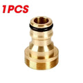 Universal Brass Threaded Tap Connector Faucet Hose Adaptor Faucet Hose Connector Qme 1pc