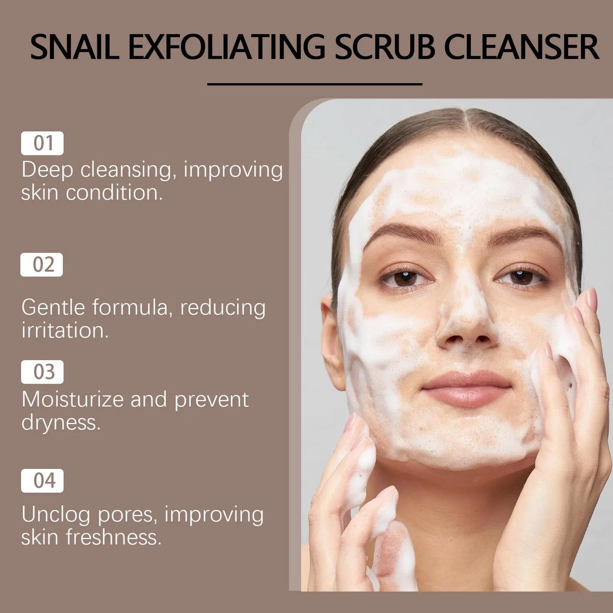 Snail Mucin Exfoliating Scrub Cleanser – Gentle Face Wash Exfoliating Face Wash Qme
