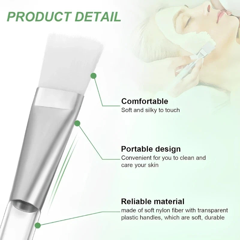 Soft Bristle Facial Mask Brush – Crystal Rod Applicator Mask Applicator Brush Qme