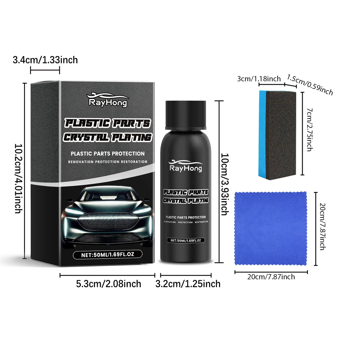 Rayhong Car Crystal Plating Agent – Polish, Protect & Brighten Car Paint Plating Agent Qst 1 set