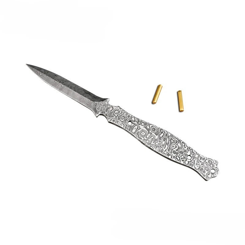 Damascus Steel Tea Needle Knife Blank – DIY Pu'er Tea Tool Tea Knife Blank Qst knife