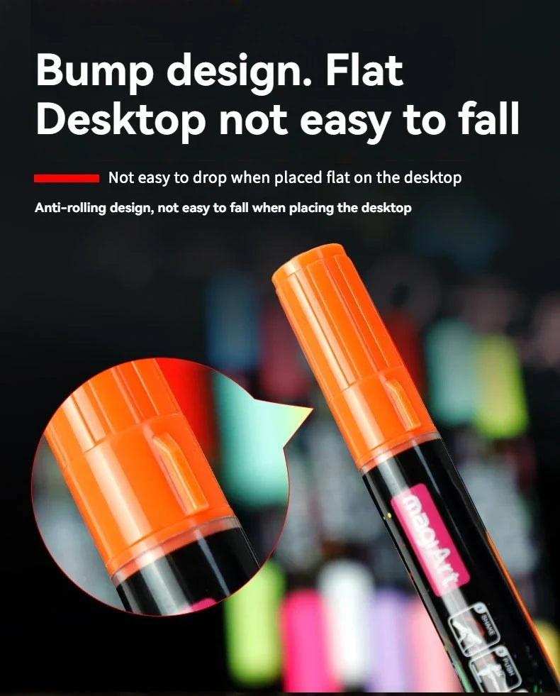 Erasable Liquid Chalk Markers – Reversible Tips for Glass & Chalkboard Liquid Chalk Markers Qme
