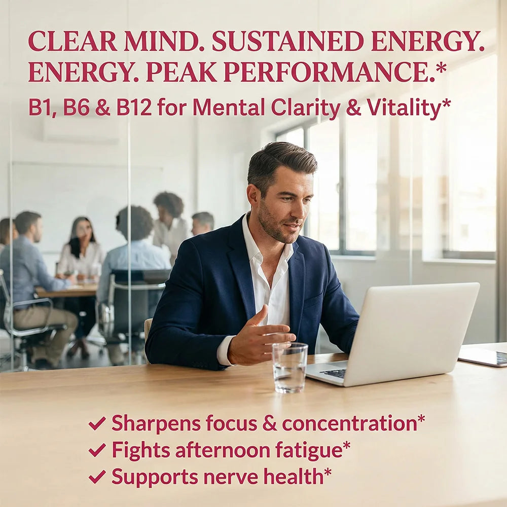 ZENVITALIZE Vitamin B Complex B1 B6 B12 Capsules – 60ct USA Vitamin B Supplement Qst