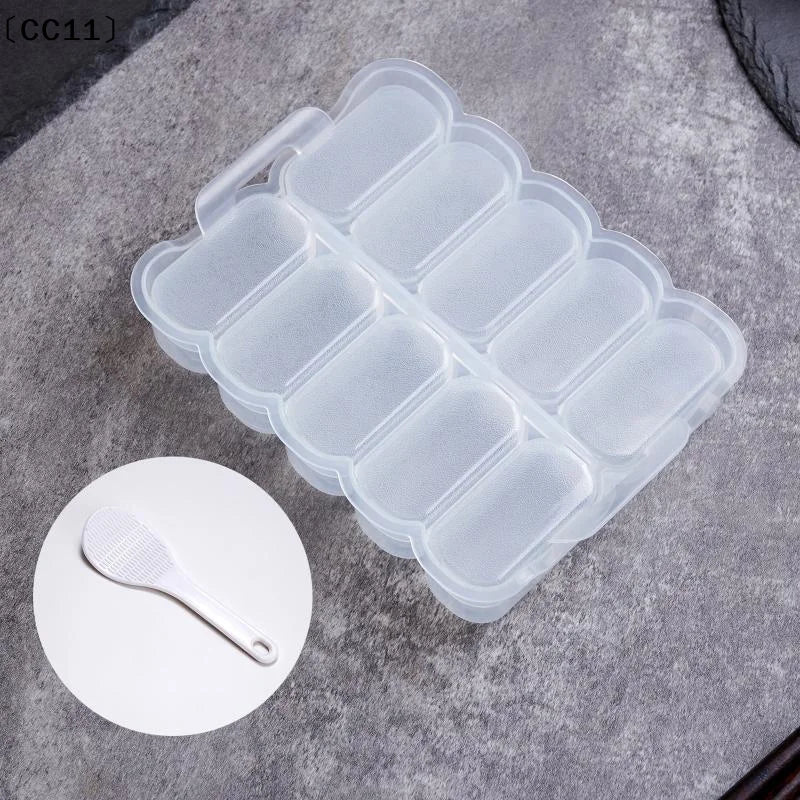 10-Grid Rice Ball Mold & Spoon – Non-Stick Onigiri Maker Onigiri Rice Mold Qme
