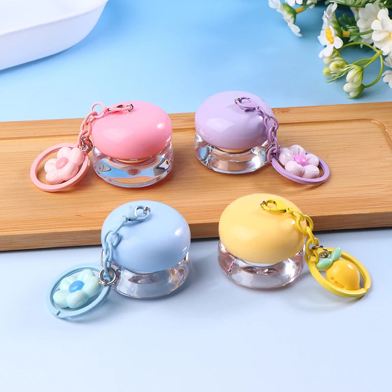 Mini Empty Lip Balm Jar 5g with Keychain – Refillable Lip Mask Lip Balm Container Qst