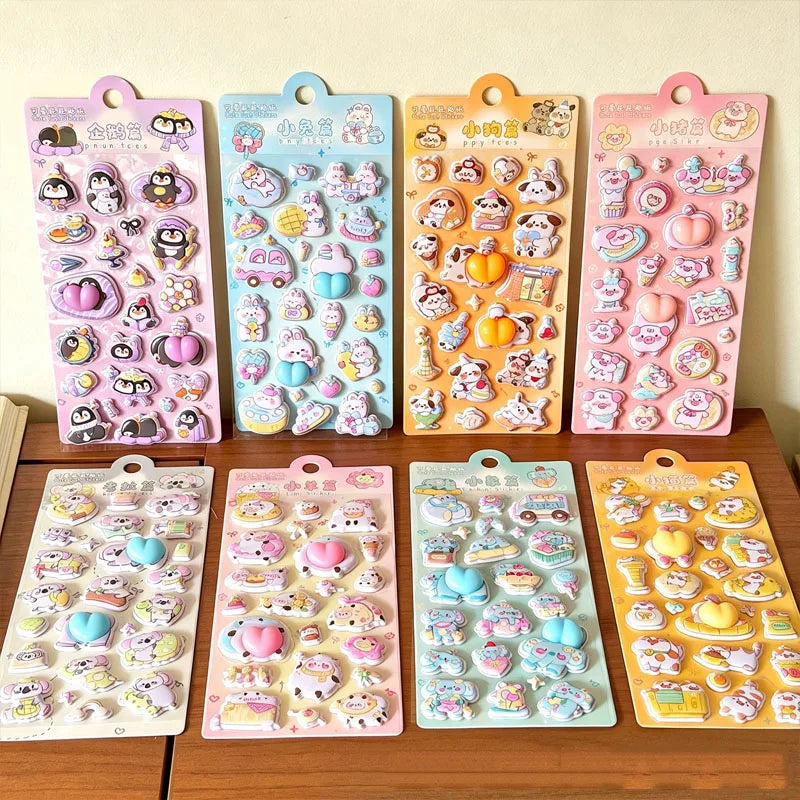3D Puffy Foam Stickers – Cute Animal Squishy Decals for DIY Foam Craft Stickers Qme ALL