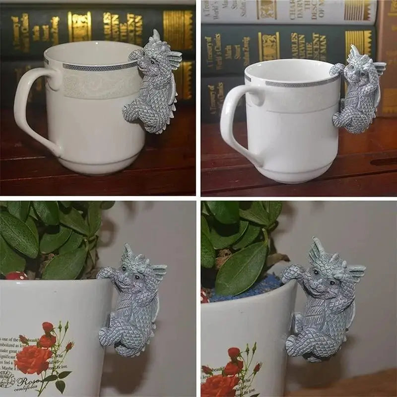 Cute Dragon Flower Pot Hanger Resin Garden Statue Ornament Garden Statue Qme