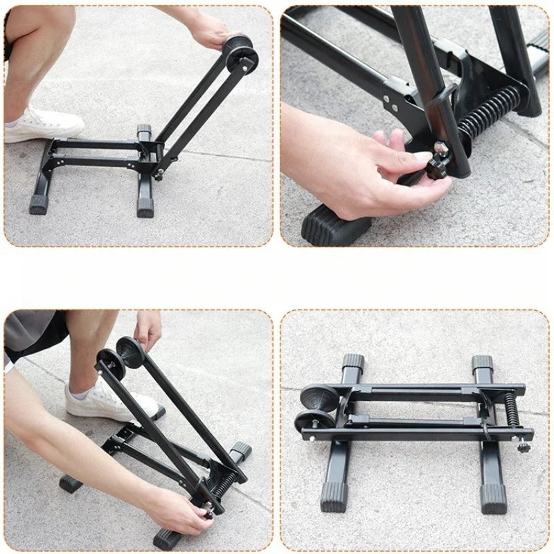 Folding Bicycle Parking Stand – Portable Bike Repair Support Bike Parking Stand Qme