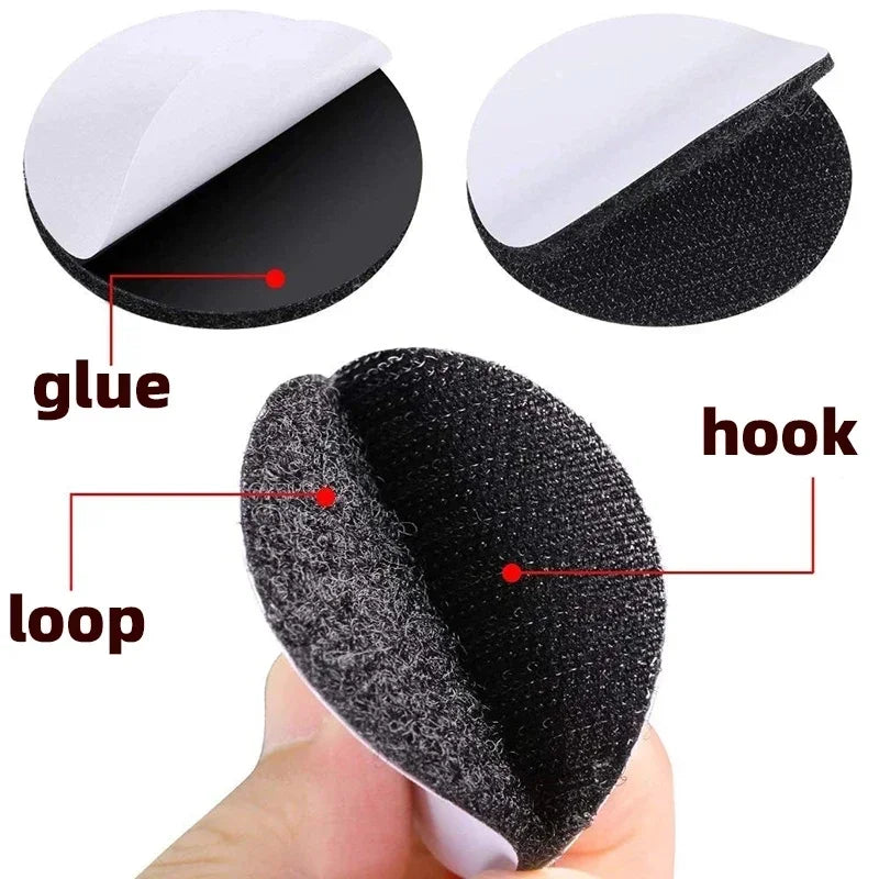 Black Round Self-Adhesive Fastening Point Stickers – 5 Sheets Adhesive Fastening Stickers Qme