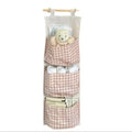 Pink Canvas Wall-Mounted Storage Rack – Bedroom Organizer Wall Storage Rack Qme Pink