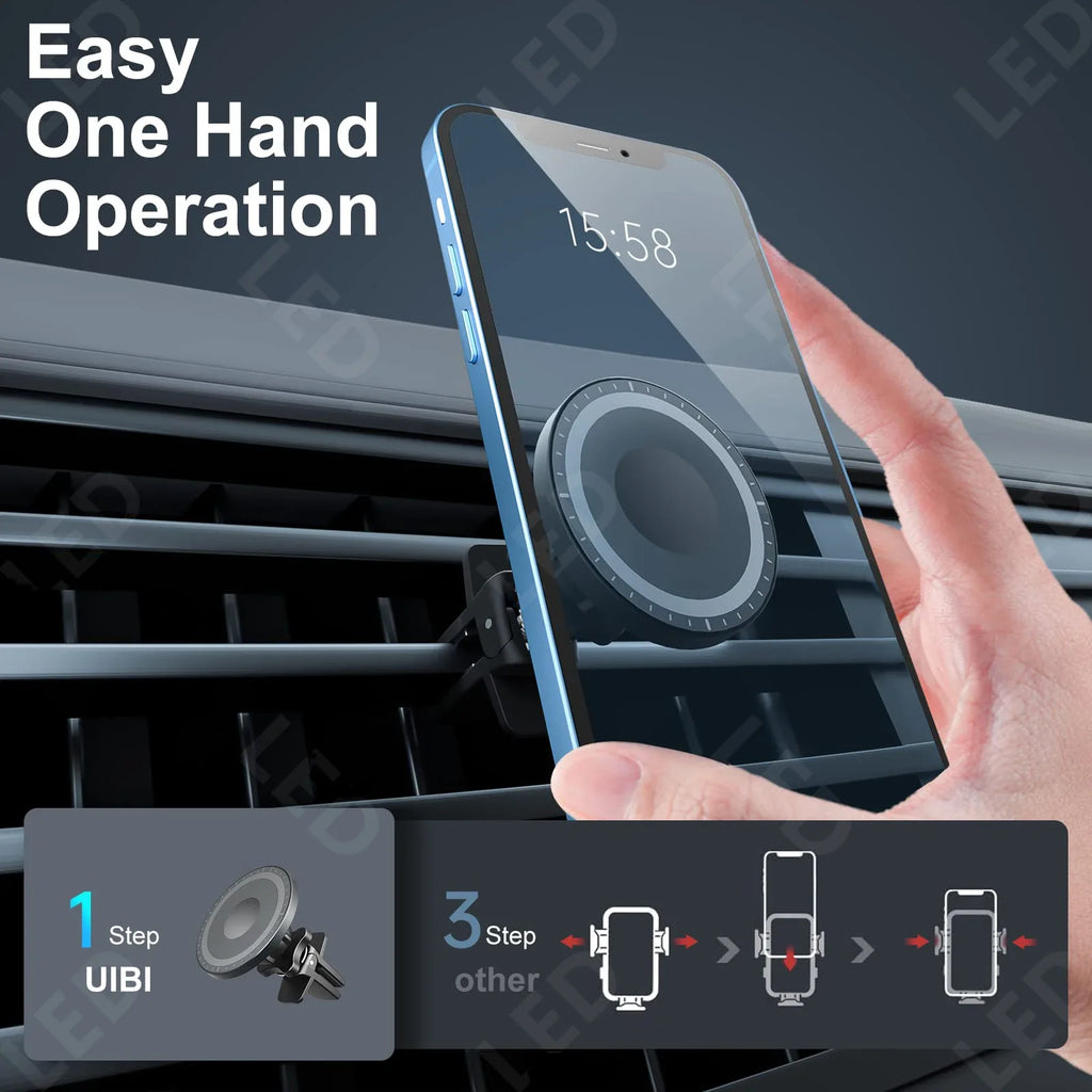 MagSafe Car Mount Magnetic Phone Holder 360° Air Vent Clip Magnetic Phone Mount Qme
