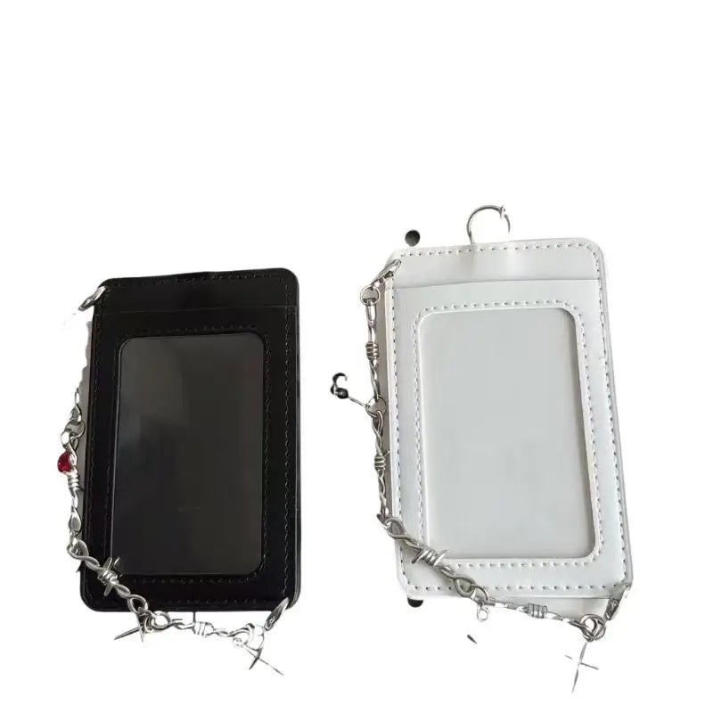 Kpop Photocard Holder PU Leather Card Cover with Key Ring Photocard Card Holder Qme