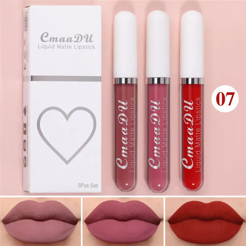 6-Color Matte Lip Gloss Set – Waterproof & Moisturizing Lipstick