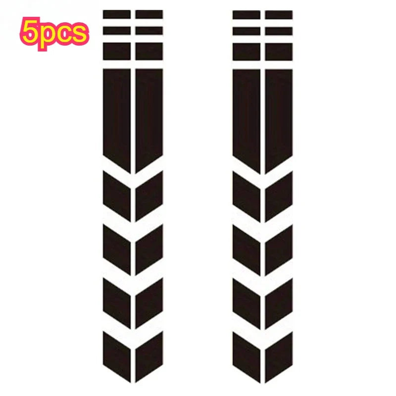 Reflective Motorcycle Fender Arrow Stickers – Waterproof Decals Motorcycle Decals Qme Black 5pcs