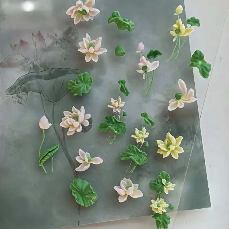 3D Floral Nail Art Mold – Lotus & Lily of the Valley DIY Nail Art Mold Qst