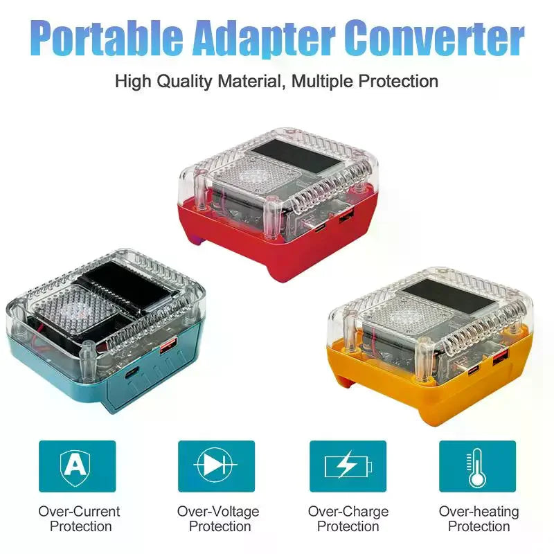 Li-ion Battery Adapter Converter 140W USB Type-C Quick Charge Battery Charging Adapter Qme