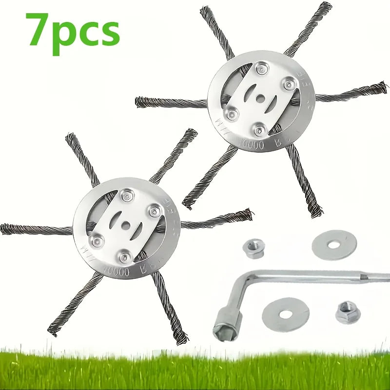 Steel Wire Wheel Head Grass Trimmer & Universal Weeding Brush Weeding Brush Qme 7pcs