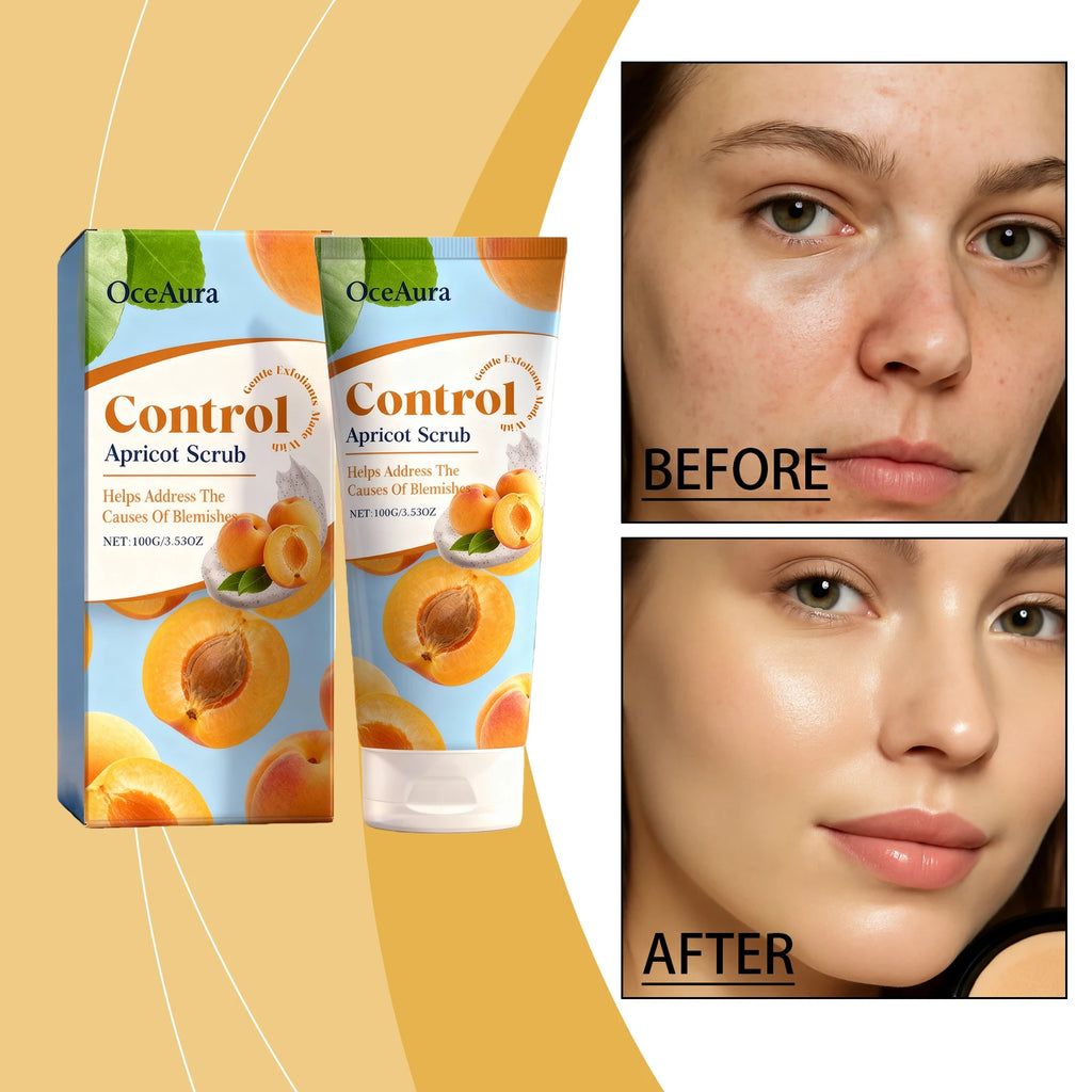 OceAura Apricot Face Scrub – Gentle Exfoliating 100g Facial Exfoliating Scrub Qst
