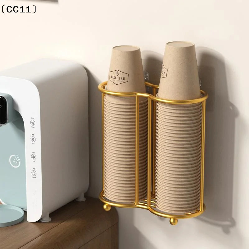 Stainless Steel Disposable Cup Holder Rack & Shelf Organizer Cup Holder Rack Qme