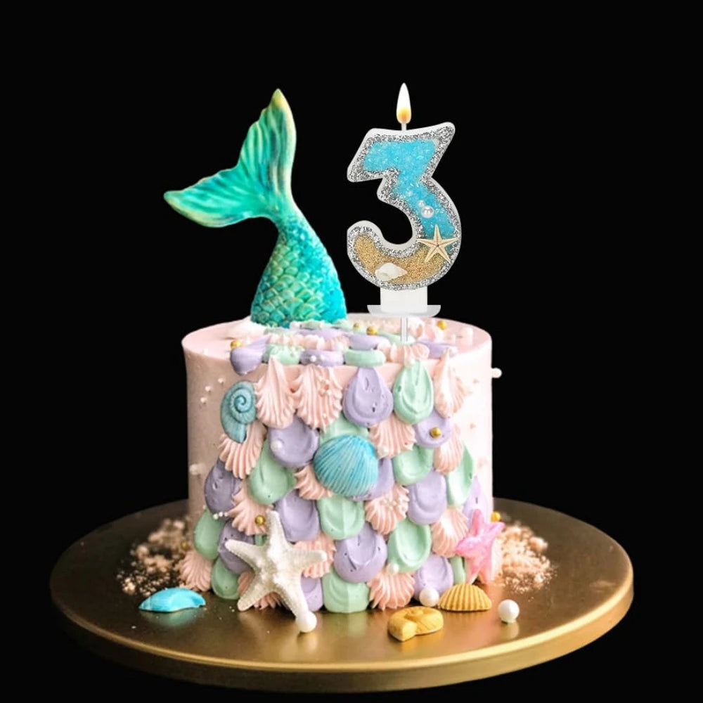 Beach Starfish Number Birthday Candles – Cake Topper Decor Birthday Cake Candles Qst