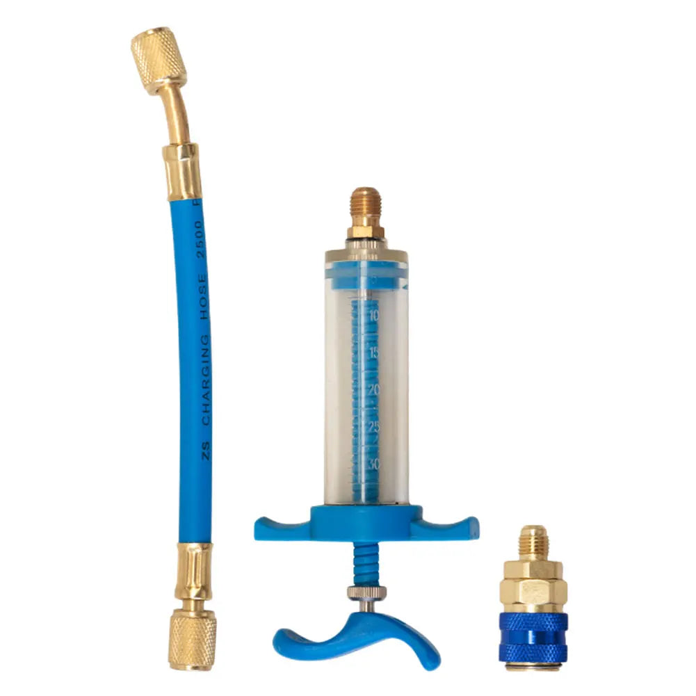 A/C Oil & Dye Injector 1oz – 1/4 SAE Coupler Adapter AC Service Tool Qme A