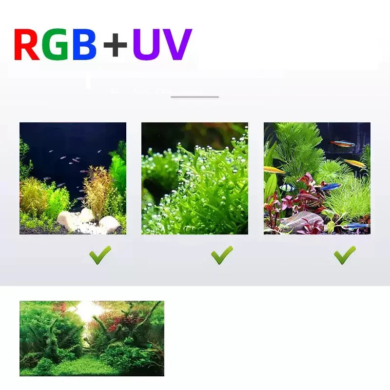 Mini9 Pro Magnetic Clamp LED RGB UV Aquarium Light | Full Spectrum Aquarium LED Light Qme