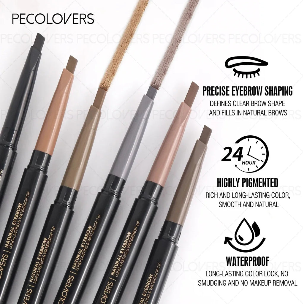 Retractable Dual-Ended Eyebrow Pencil with Brush – 4 Colors Eyebrow Pencil Qme