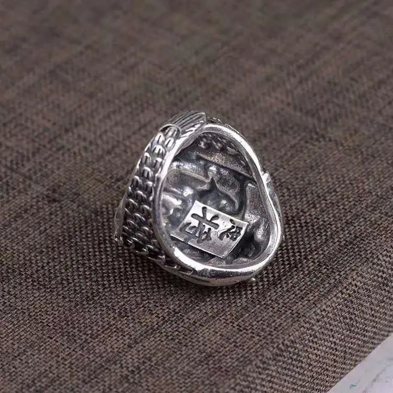 Vintage Guan Yu Gothic Punk Adjustable Metal Ring Adjustable Metal Ring Qme