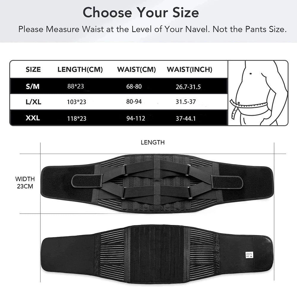 Adjustable Lumbar Support Belt – Double Pull Back Brace Lumbar Support Belt Qst