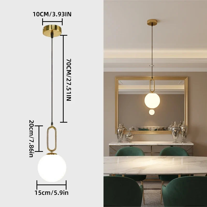 Nordic Minimalist Modern Pendant Light – Glass Stone Ceiling Lamp Pendant Ceiling Light Qme Gold