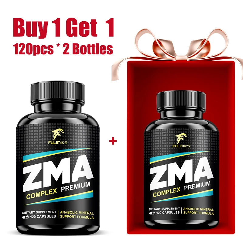 ZMA Capsules – Zinc, Magnesium & Vitamin B6 | 120ct Vitamin Supplement Qst 120pcs-2 Bottles