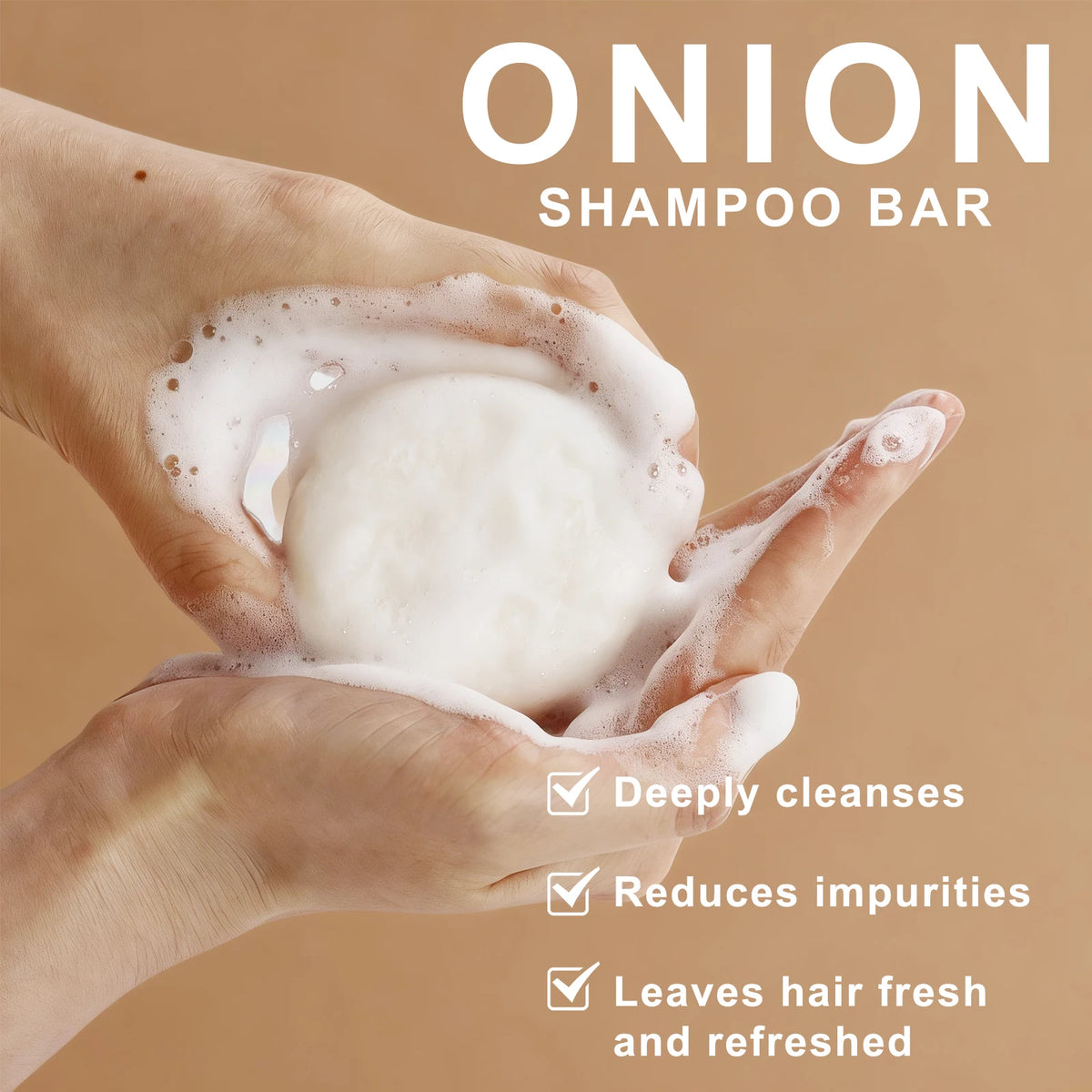 Vegan Onion Shampoo Bar – Oil Control & Scalp Nourishing Solid Shampoo Bar Qst