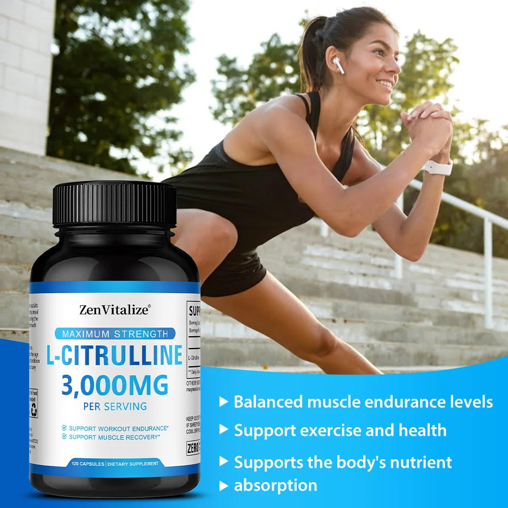 ZENVITALIZE L-Citrulline Supplement – Energy & Muscle Support Amino Acid Supplement Qst