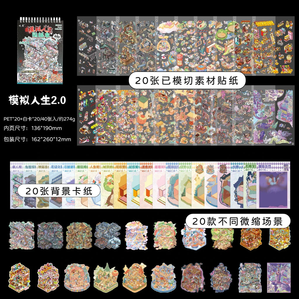 Gothic Horror Diorama Sticker Book – DIY Scrapbooking & Journal DIY Sticker Book Qme BK