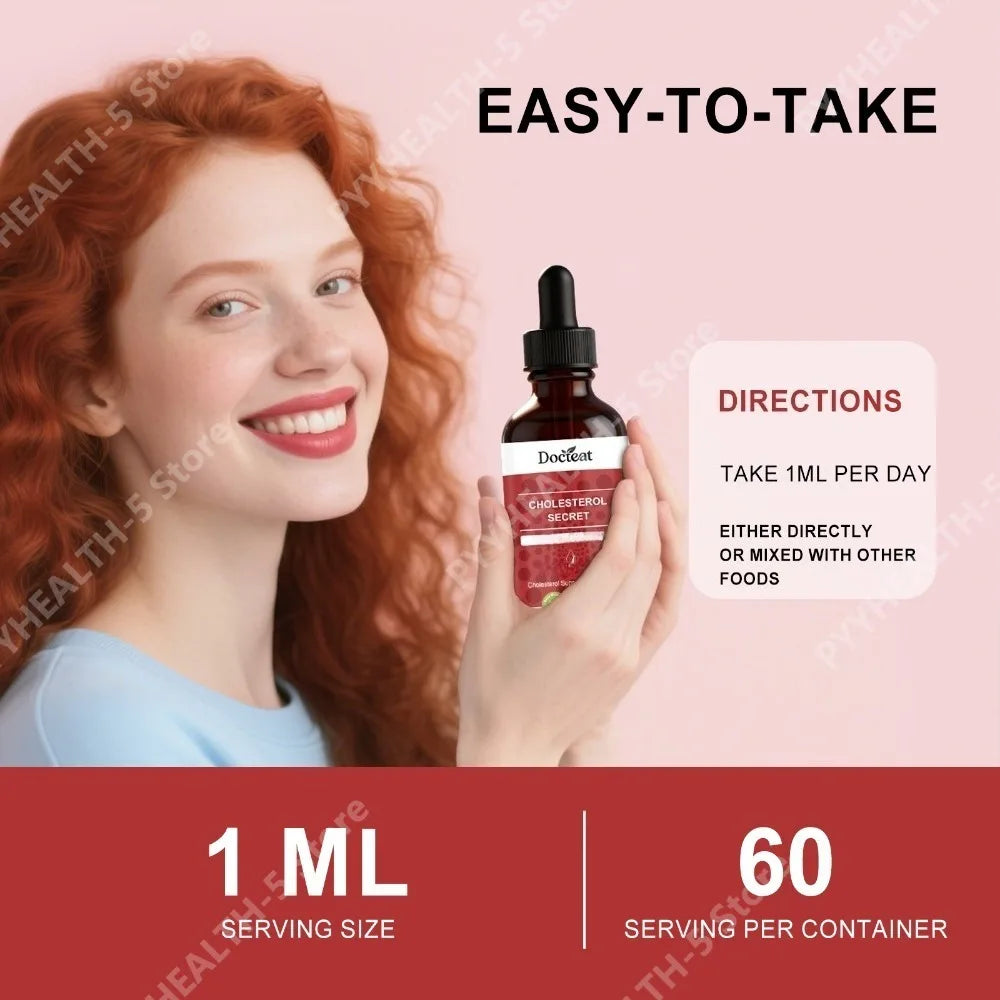 Docteat Cholesterol Support Drops – Artichoke, Hawthorn & Astragalus Herbal Supplement Drops Qst