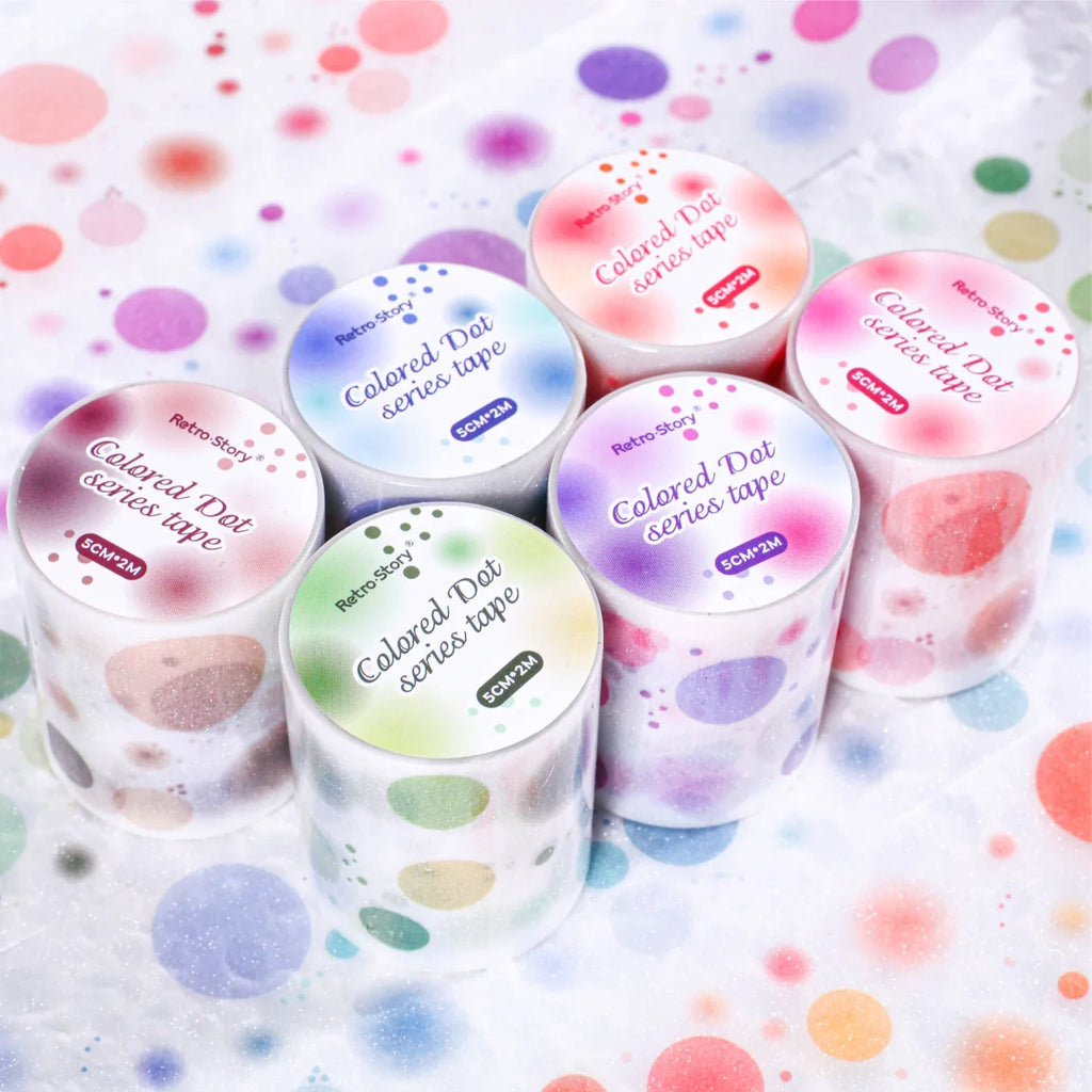 Decorative Dots Washi Tape 2m Roll | Craft & Planner Decorative Washi Tape Qme