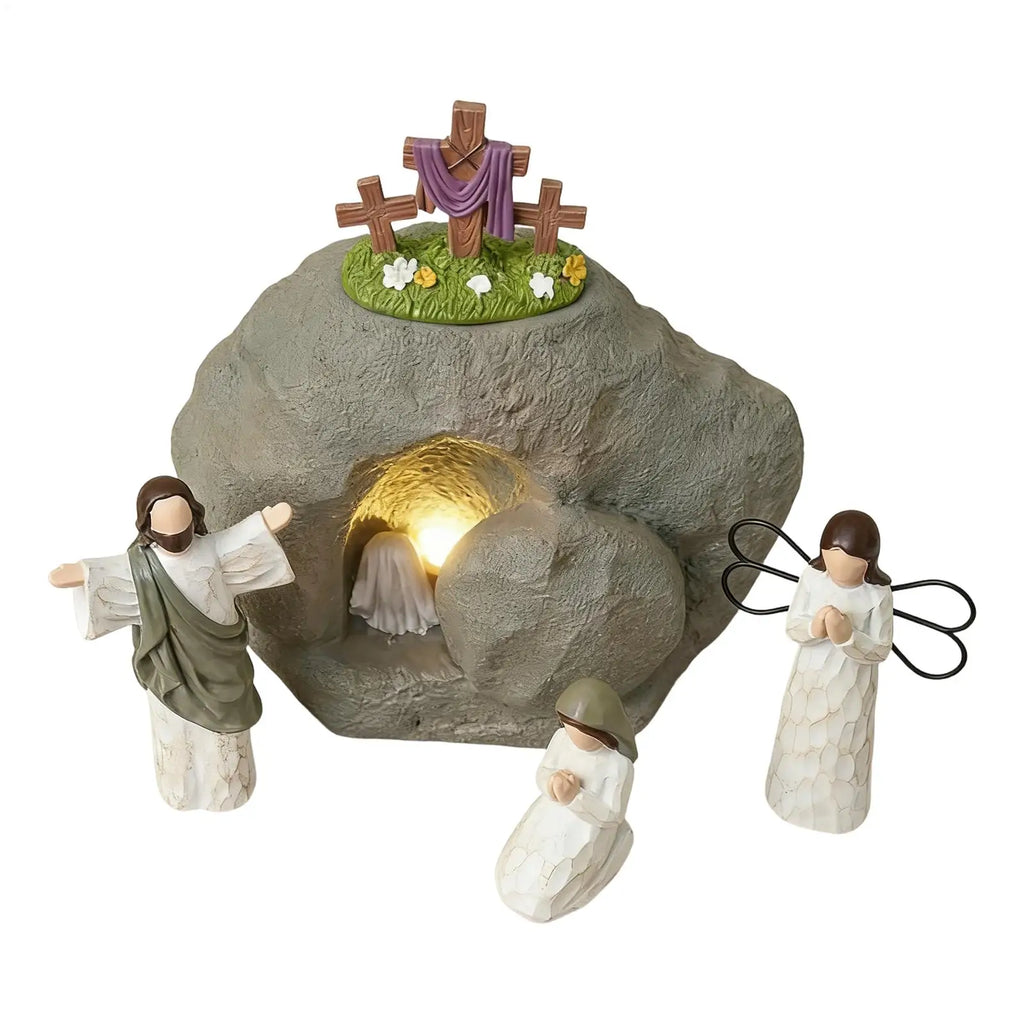 Empty Tomb Easter Scene Religious Resin Centerpiece Religious Resin Figurine Qme