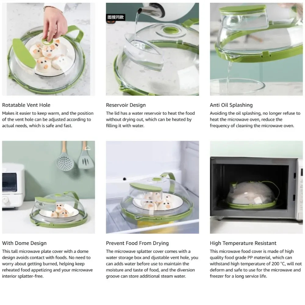 Clear Microwave Splatter Cover & Food Steamer – 10" Plates Microwave Splatter Cover Qme
