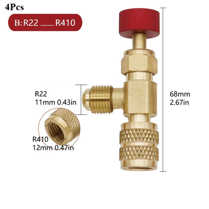 R12 R410 Refrigerant Charging Valve Safety Adapter 2-Pack Refrigerant Charging Valve Qme