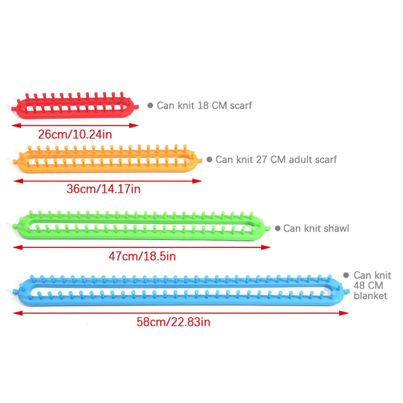 Rectangle & Round Knitting Loom Set – DIY Weaving Kit for Beginners Knitting Loom Kit Qst