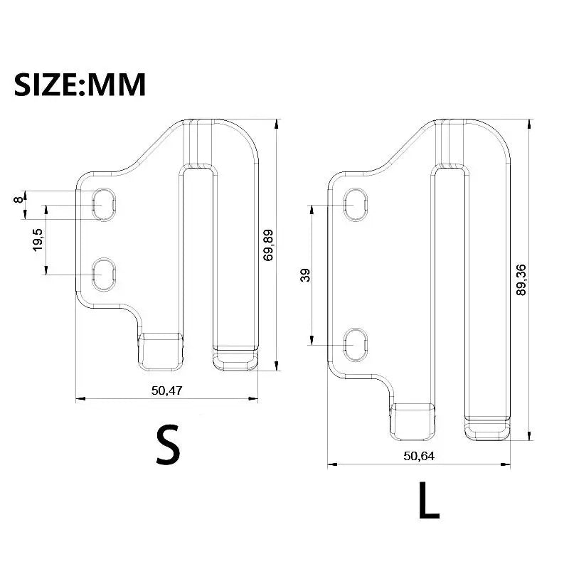 Kydex IWB Holster Waist Clips – K Sheath Scabbard Parts 1 Pair Holster Clip Parts Qst
