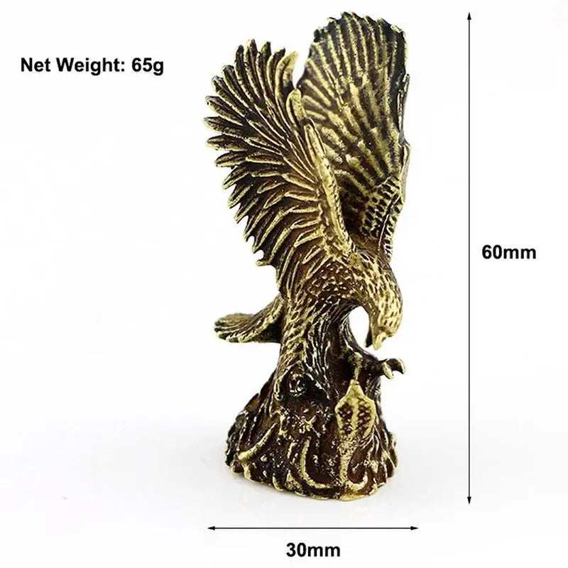 Antique Copper Eagle Statue – Vintage Brass Bird Figurine Decorative Figurine Qme A