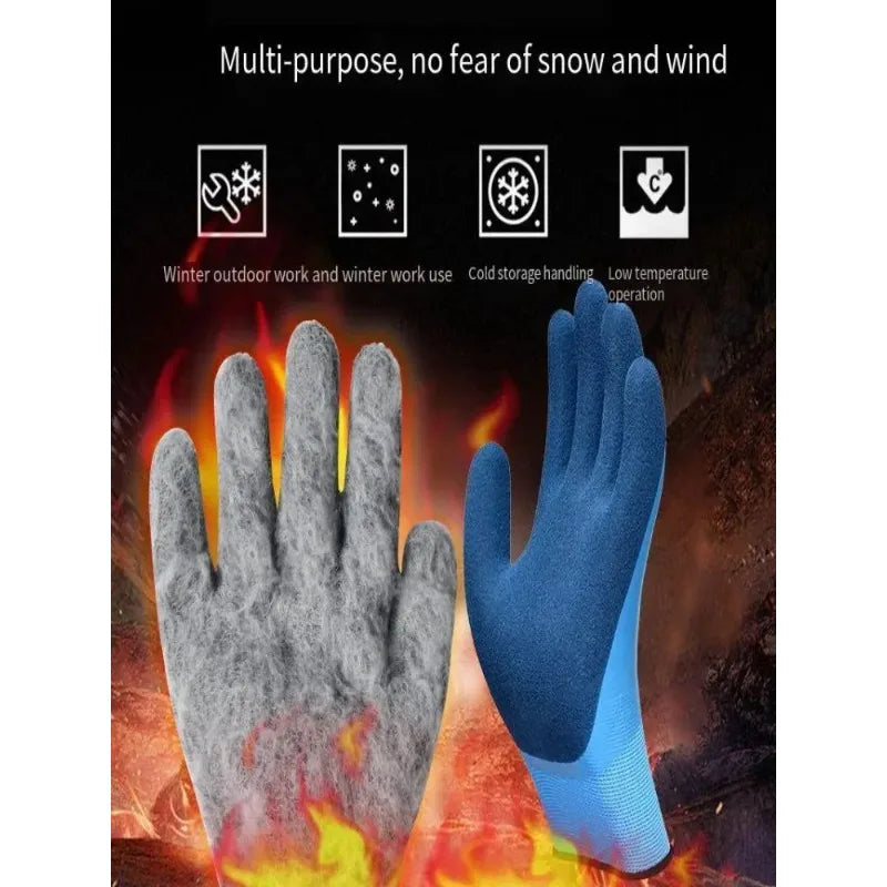 2 Pairs Winter Fishing Gloves Fleece Lined Thickened Warm Winter Fishing Gloves Qme
