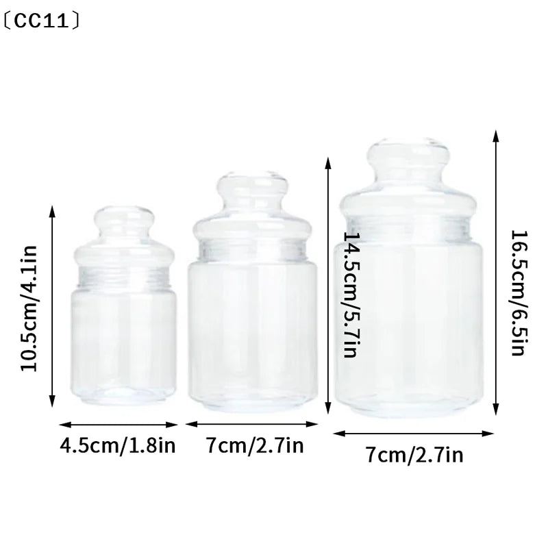 Clear Plastic Candy & Cookie Jars – Reusable Food Storage Food Storage Jar Qme