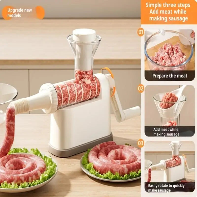 Manual Sausage Stuffer & Meat Grinder Filling Maker + Tubes Sausage Stuffer Qme