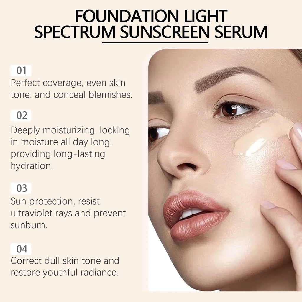 Eelhope 4-in-1 Foundation SPF 50 Full Coverage Concealer Primer Liquid Foundation Qst