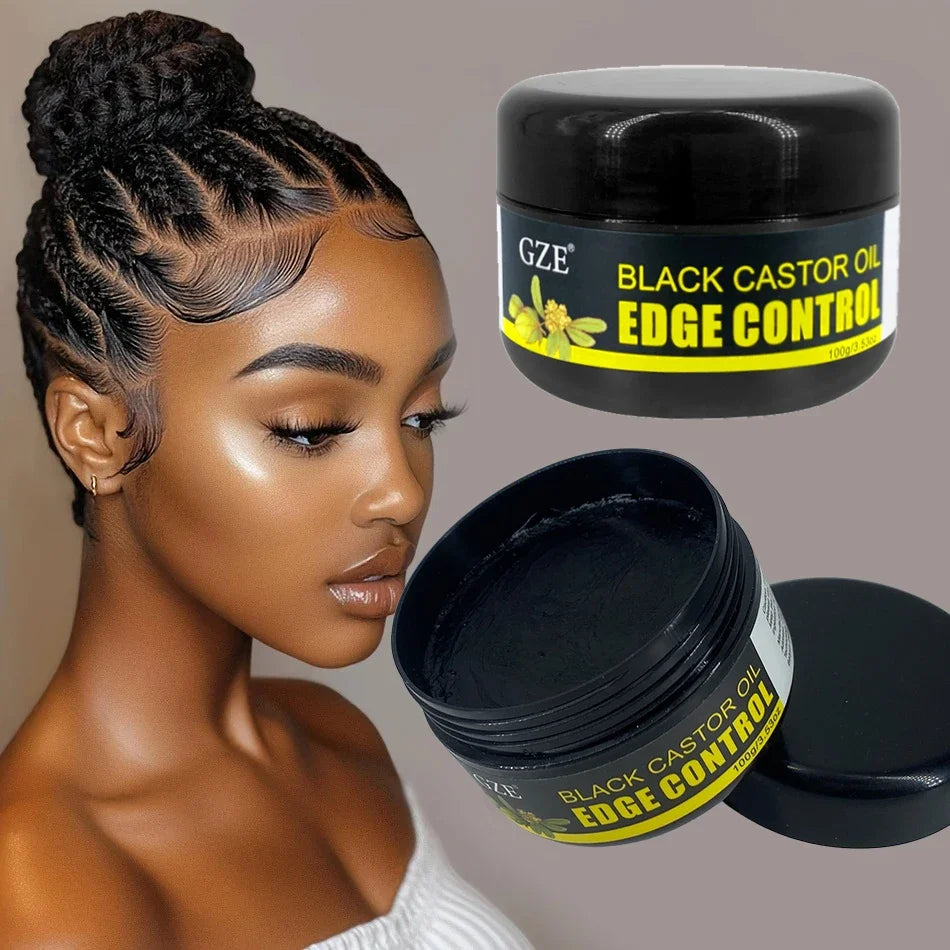 GZE African Black Castor & Coconut Oil Edge Control Hair Gel Edge Control Gel Qme