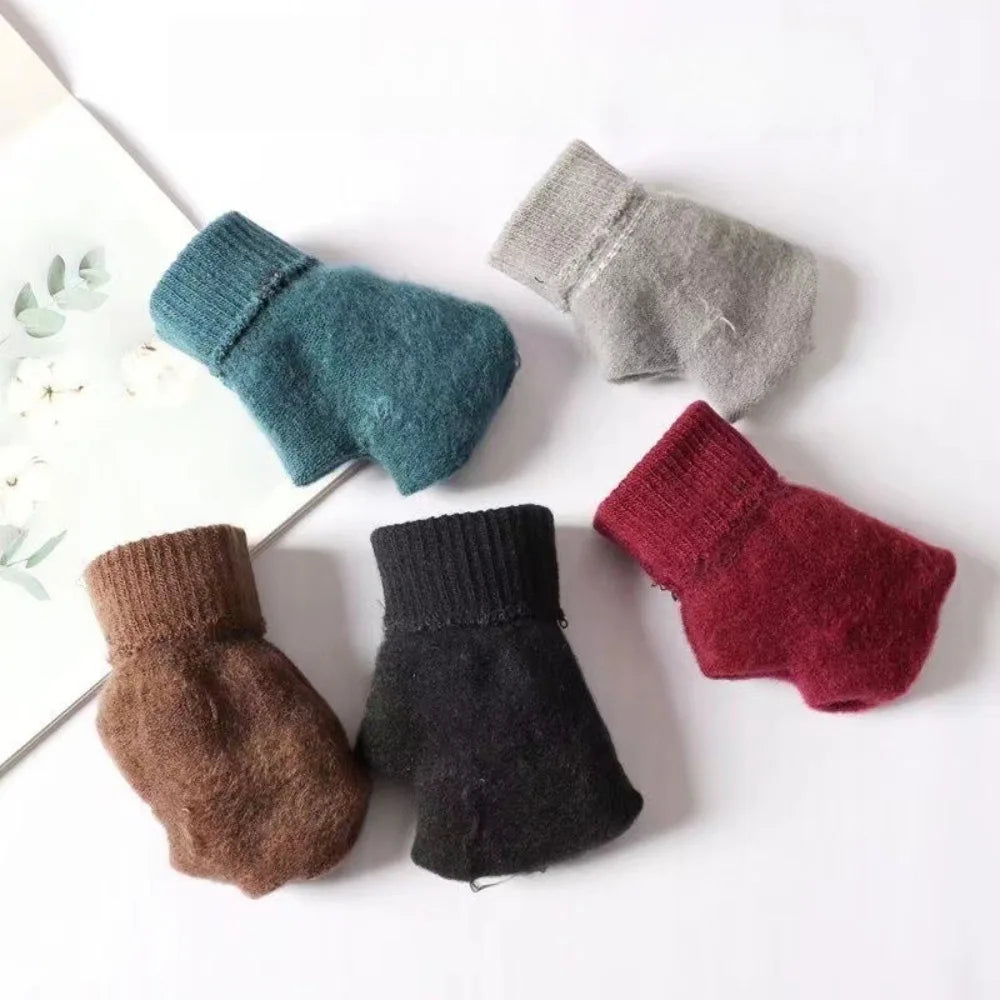 Winter Knitted Gloves Soft Thermal Elastic Cuff – 2 or 5 Pairs Winter Knitted Gloves Qme